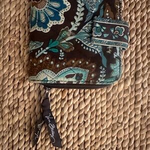 Vera Bradley Brown and Teal Wallet